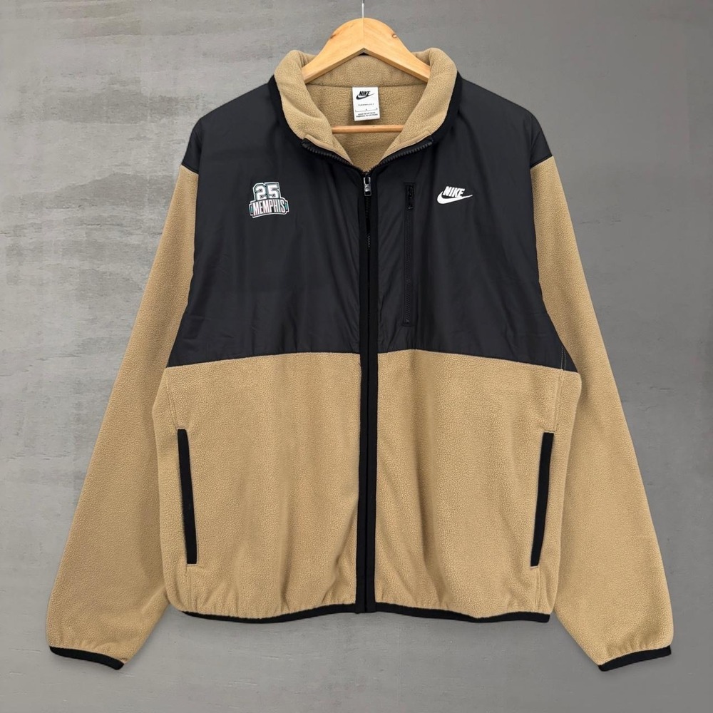 Nike Fleece Jacket Tan Black Therma-FIT Memphis Grizzlies 25 Full Zip Large
